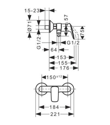 Mitigeur douche Hangrohe LOGIS Chromé