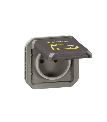 Prise pour recharge véhicule électrique Plexo composable anthracite / Legrand
