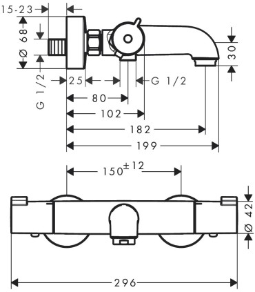 Mitigeur Thermostatique douche Hangrohe ECOSTAT 1001