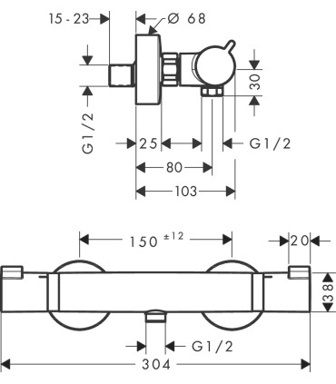 Mitigeur Thermostatique douche Hangrohe Comfort ECOSTAT