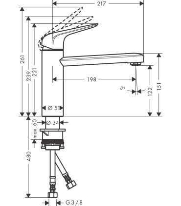 Mitigeur de cuisine Hansgrohe FOCUS M42 120