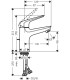 Mitigeur lavabo Hansgrohe NOVUS 100 avec tirette et vidage