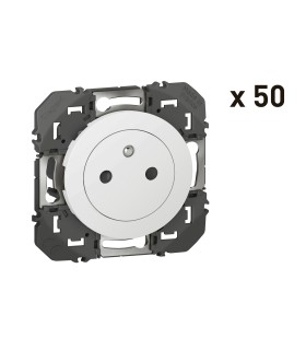 Prises de courant 2P+T Surface (x50PCS) Dooxie Blanc