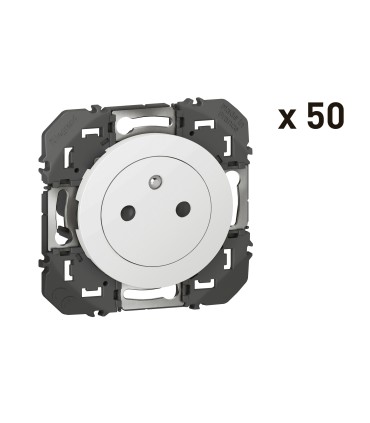 Prises de courant 2P+T Surface (x50PCS) Dooxie Blanc