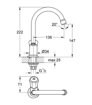 Robinet de lavabo Grohe COSTA L
