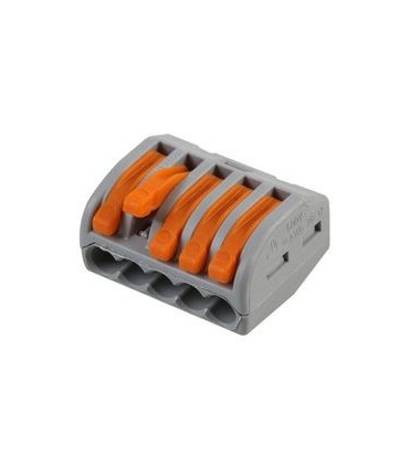 Borne de connexion WAGO 5 pôles (x40pcs) à levier - Gris / Série 222