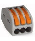 Borne de connexion WAGO 3 pôles (x50pcs) à levier - Gris / Série 222