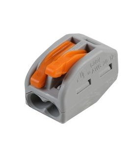 Borne de connexion WAGO 2 pôles (x50pcs) à levier - Gris / Série 222