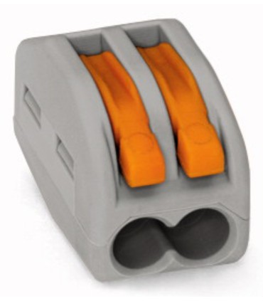 Borne de connexion WAGO 2 pôles (x50pcs) à levier - Gris / Série 222