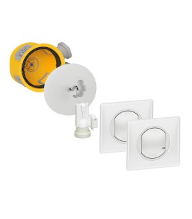 Kit Modul'up avec 1 boite + 1 DCL radio + 1 douille avec fiche DCL + 2 commandes Céliane sans fil blanc