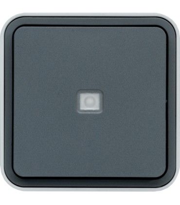 Bouton poussoir étanche 1O/1F à voyant Cubyko saillie gris