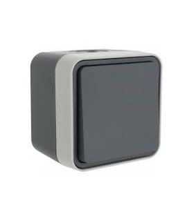 Bouton poussoir étanche 1O/1F Cubyko saillie gris