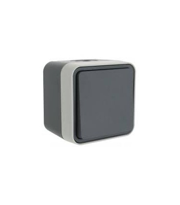 Bouton poussoir étanche 1O/1F Cubyko saillie gris