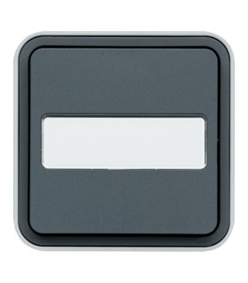 Bouton poussoir porte-étiquette Cubyko 1O+1F saillie gris