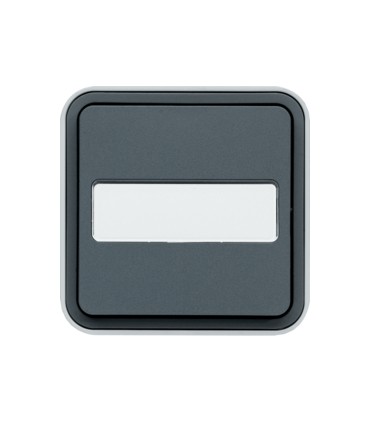 Bouton poussoir porte-étiquette Cubyko 1O+1F saillie gris