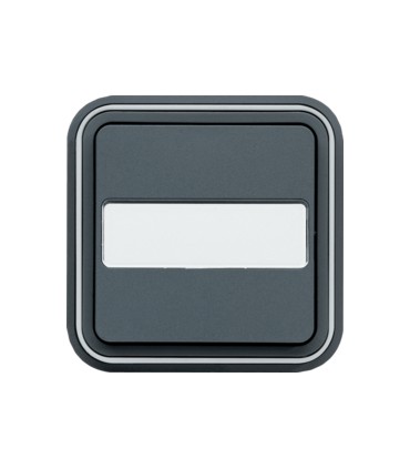 Bouton poussoir Cubyko étanche porte-étiquette gris, pose encastrée