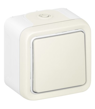 Interrupteur ou Va et Vient étanche Plexo  complet BLANC saillie
