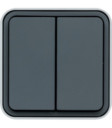 Double Va-et-Vient étanche Cubyko saillie gris