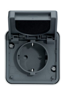Prise de courant Schuko étanche Cubyko saillie gris