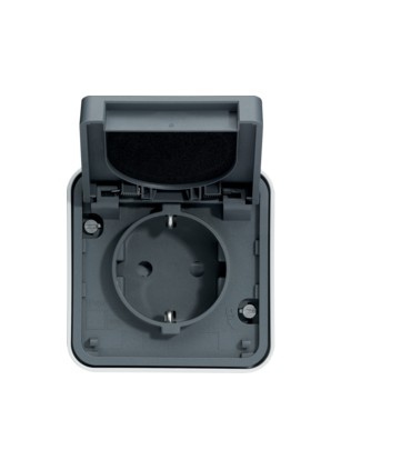 Prise de courant Schuko étanche Cubyko saillie gris