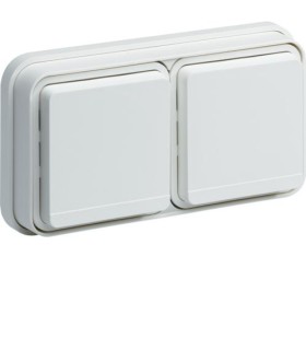 Double Prise de courant 2P+T étanche Cubyko encastré blanc