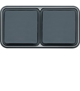 Double Prise de courant 2P+T étanche Cubyko encastré gris