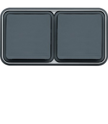 Double Prise de courant 2P+T étanche Cubyko encastré gris