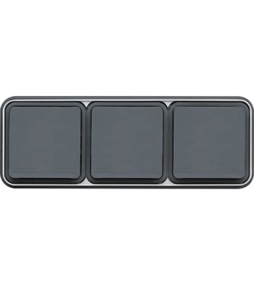 Triple Prise de courant Horizontale 2P+T étanche Cubyko encastré gris