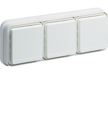 Triple Prise de courant Horizontale 2P+T étanche Cubyko blanc