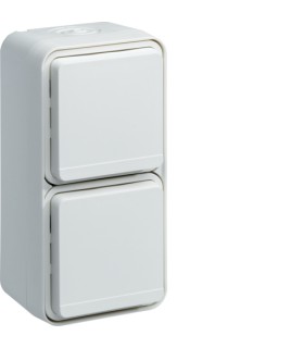 Double Prise de courant Verticale 2P+T étanche Cubyko saillie blanc