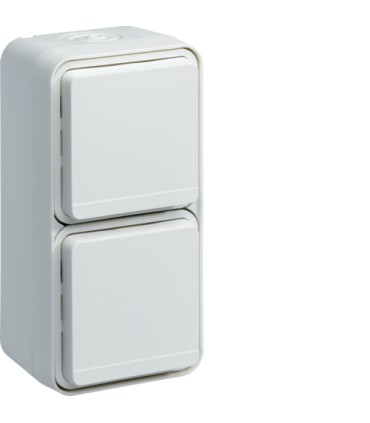 Double Prise de courant Verticale 2P+T étanche Cubyko saillie blanc