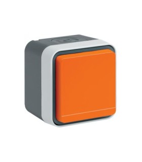 Prise de courant 2P+T étanche Cubyko  saillie orange