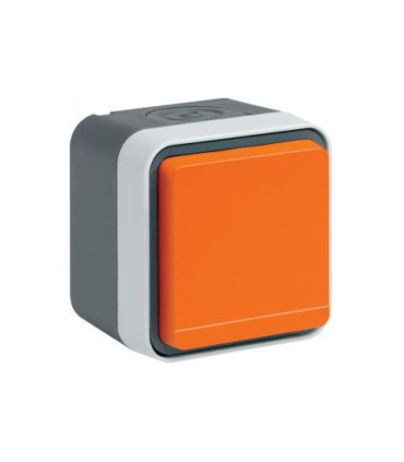 Prise de courant 2P+T étanche Cubyko  saillie orange