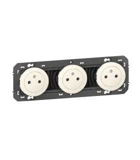 Triple prise de courant 2P+T Surface Dooxie Blanc / Legrand