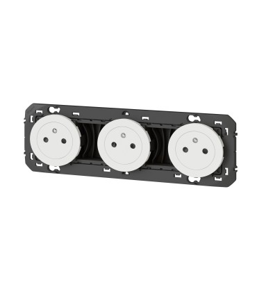 Triple prise de courant 2P+T Surface Dooxie Blanc / Legrand