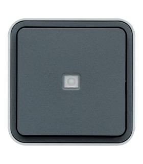 Bouton poussoir étanche 1F à voyant témoin Cubyko saillie gris