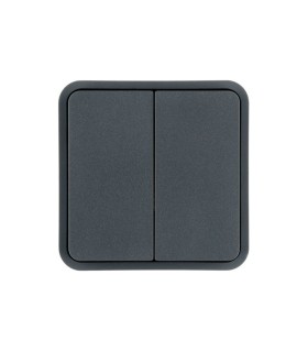 Enjoliveur poussoir Cubyko 2 touches KNX associable gris