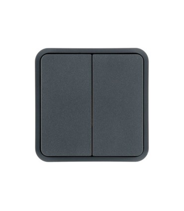 Enjoliveur poussoir Cubyko 2 touches KNX associable gris