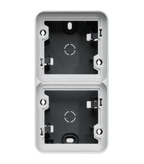 Boîte saillie double Verticale Cubyko composable gris