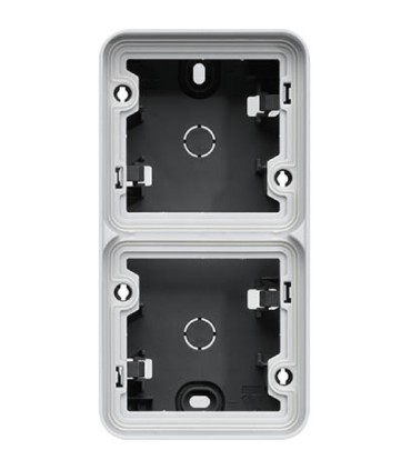 Boîte saillie double Verticale Cubyko composable gris