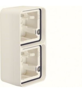 Boîte saillie double Verticale Cubyko composable blanc