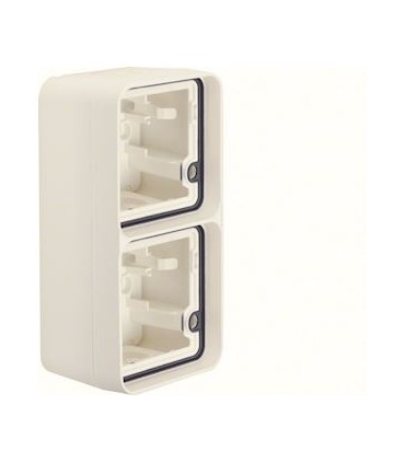 Boîte saillie double Verticale Cubyko composable blanc