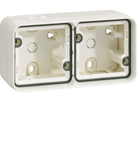 Boîte saillie double Horizontale Cubyko composable blanc