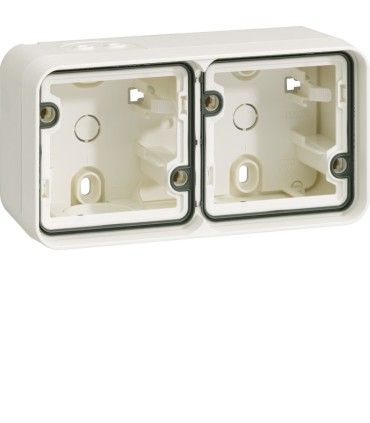 Boîte saillie double Horizontale Cubyko composable blanc