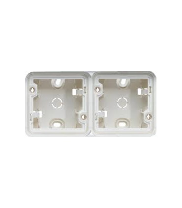 Boîte saillie double Horizontale Cubyko composable blanc