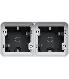 Boîte saillie double Horizontale Cubyko composable gris