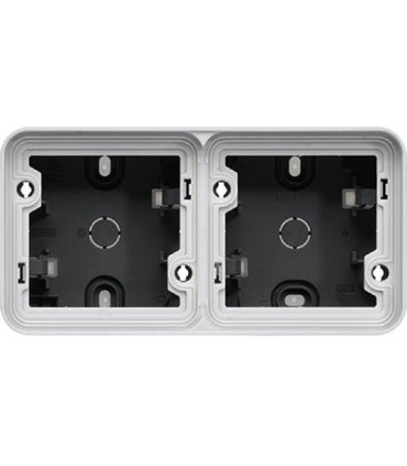 Boîte saillie double Horizontale Cubyko composable gris