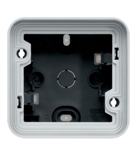 Boîte 1 poste 2 embouts 1 entrée Cubyko associable - IP55 - gris