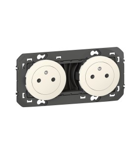 Double prise de courant 2P+T Surface Dooxie Blanc / Legrand