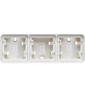 Boîte saillie triple Horizontale Cubyko associable, IP55 blanc